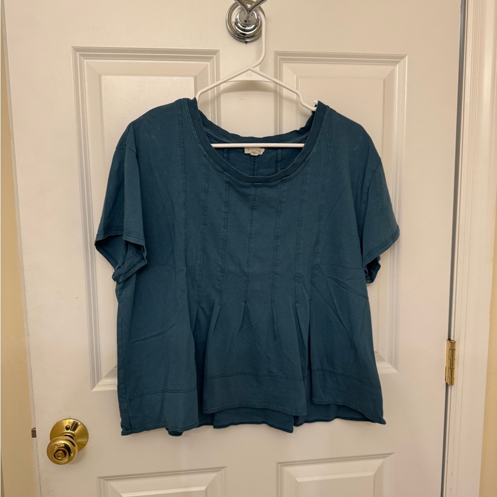 Pilcro Teal Short Sleeve Top